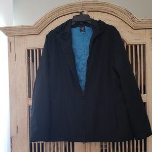 Women's XL Gap Black Zippered Jacket with adjustable Hood and pockets